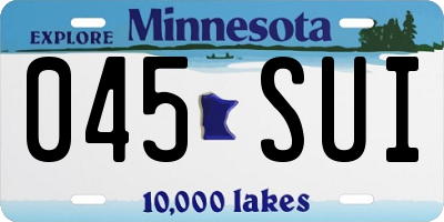 MN license plate 045SUI