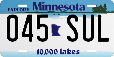 MN license plate 045SUL
