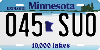 MN license plate 045SUO