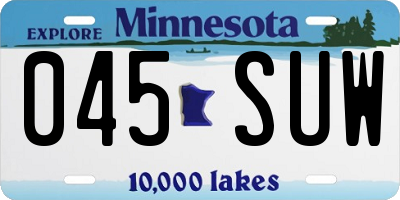 MN license plate 045SUW