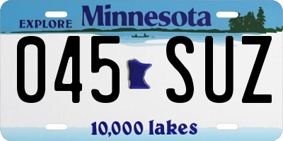 MN license plate 045SUZ
