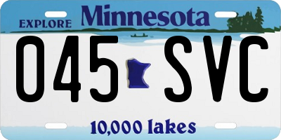 MN license plate 045SVC