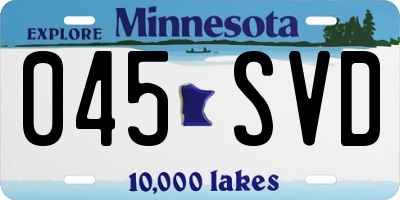 MN license plate 045SVD