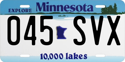 MN license plate 045SVX