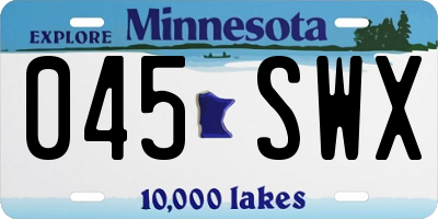 MN license plate 045SWX
