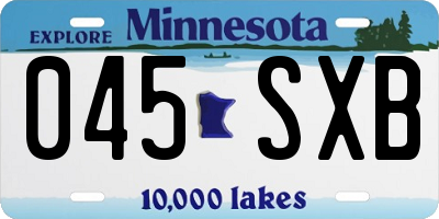 MN license plate 045SXB