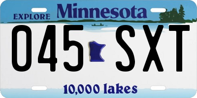 MN license plate 045SXT
