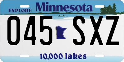MN license plate 045SXZ