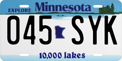 MN license plate 045SYK