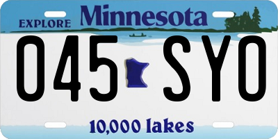 MN license plate 045SYO