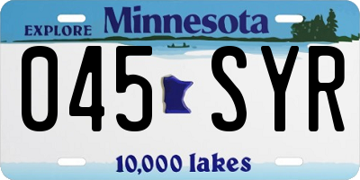 MN license plate 045SYR
