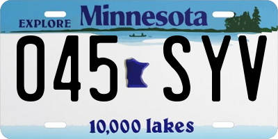 MN license plate 045SYV
