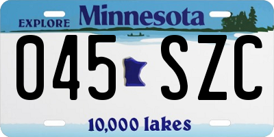MN license plate 045SZC