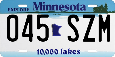 MN license plate 045SZM