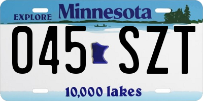 MN license plate 045SZT