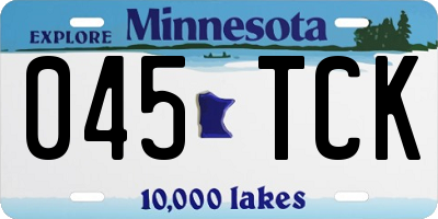 MN license plate 045TCK