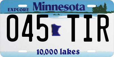 MN license plate 045TIR
