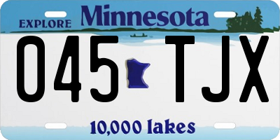 MN license plate 045TJX