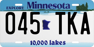 MN license plate 045TKA