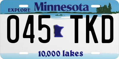 MN license plate 045TKD