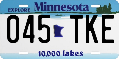 MN license plate 045TKE