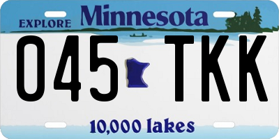 MN license plate 045TKK