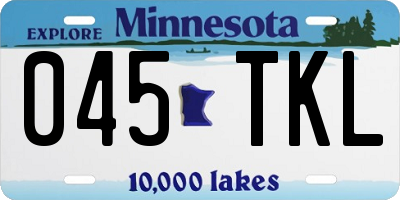 MN license plate 045TKL