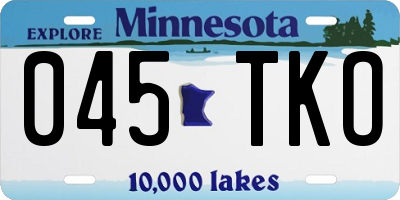 MN license plate 045TKO