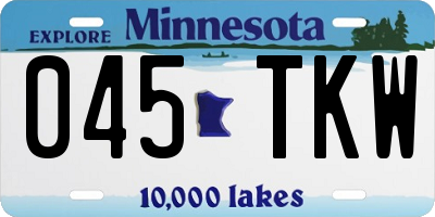 MN license plate 045TKW