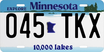 MN license plate 045TKX