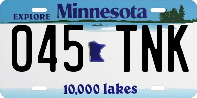 MN license plate 045TNK