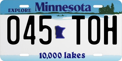 MN license plate 045TOH