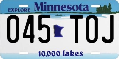 MN license plate 045TOJ
