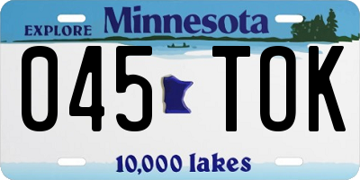 MN license plate 045TOK
