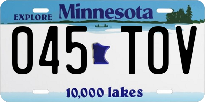 MN license plate 045TOV