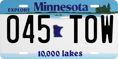 MN license plate 045TOW