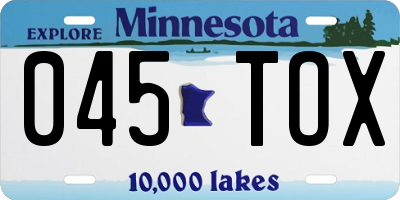 MN license plate 045TOX