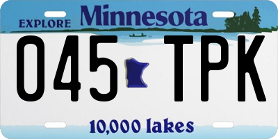 MN license plate 045TPK