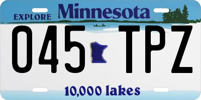MN license plate 045TPZ
