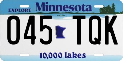 MN license plate 045TQK