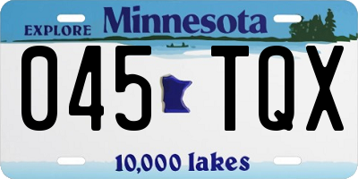 MN license plate 045TQX
