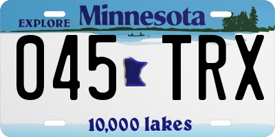 MN license plate 045TRX
