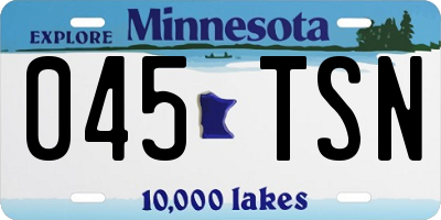 MN license plate 045TSN