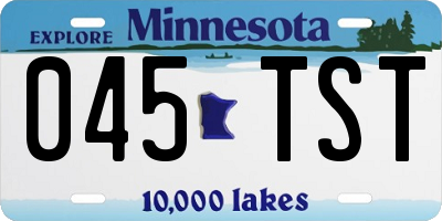 MN license plate 045TST