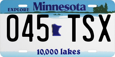 MN license plate 045TSX