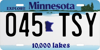 MN license plate 045TSY