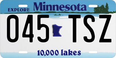 MN license plate 045TSZ