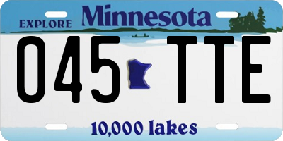 MN license plate 045TTE