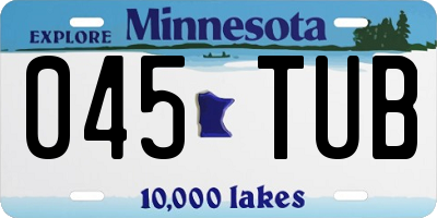 MN license plate 045TUB