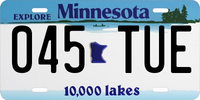 MN license plate 045TUE
